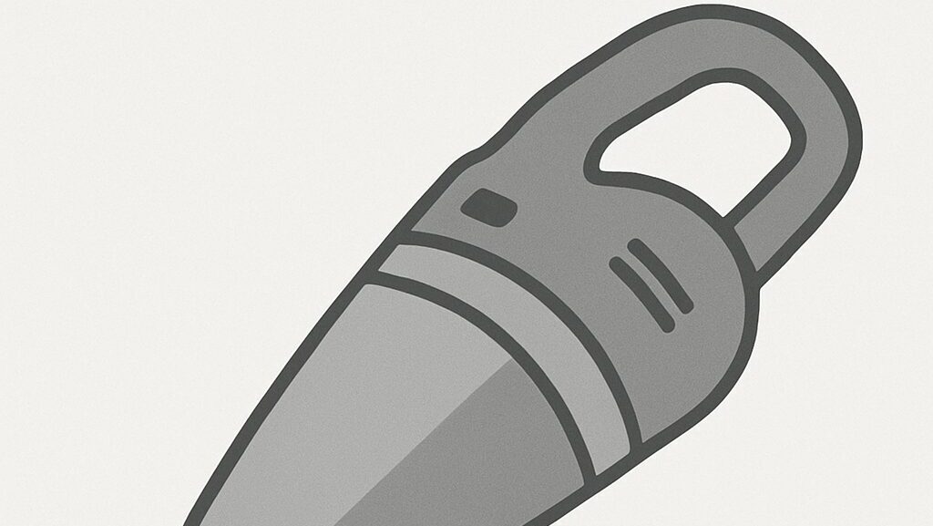 掃除機と併用して片づけ習慣を助けるハンディクリーナーのイラスト